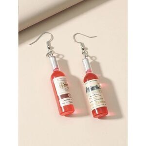 New Wine Pink Dangle Earrings